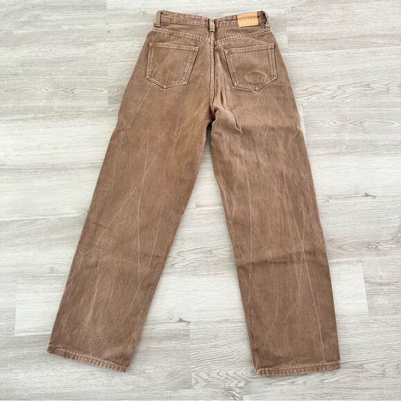 Motel Rocks Denim Parallel Jeans Rich Brown Size XXS - Picture 8 of 12